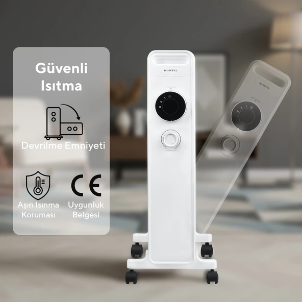 Kumtel Kum-1225 9 Dilim Beyaz Radyatör - Resim 4