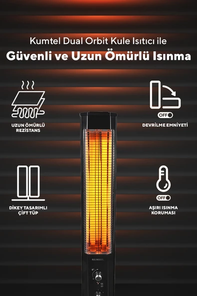 Kumtel MH-2300 Orbit Dual 2300 W Kule Tipi Infrared Isıtıcı - 3