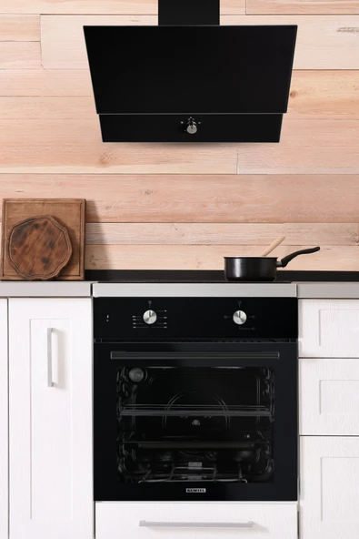 KUMTEL Home Siyah Cam Ankastre Set - Resim 6