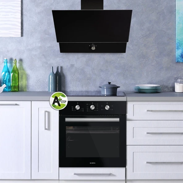 KUMTEL Siyah Cam Davlumbaz DA6-830 - 2