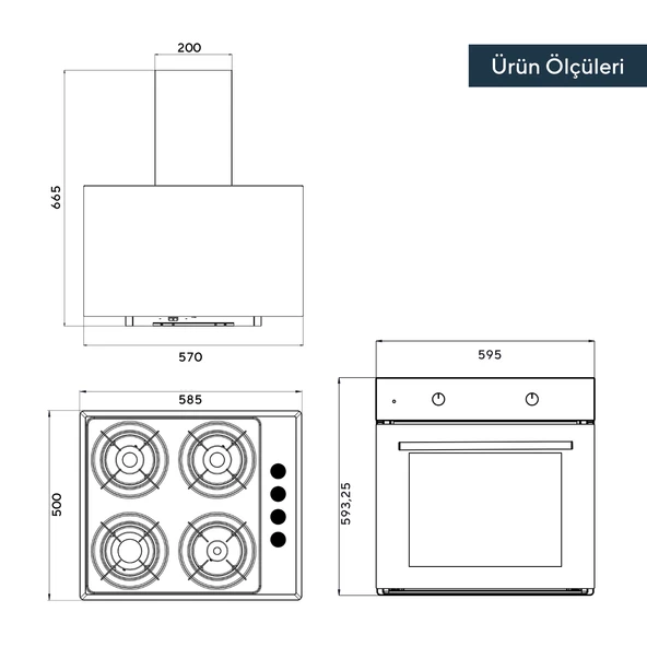 KUMTEL DİNAMİK SİYAH ANKASTRE SET - 5