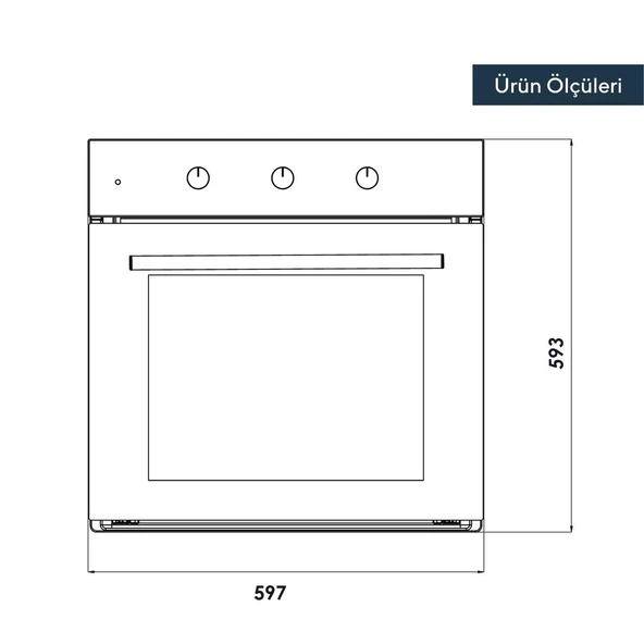 KUMTEL Turbo Fanlı Siyah Ankastre Fırın B66 - SF2 ( 4 pro 3 düğ ) - 3