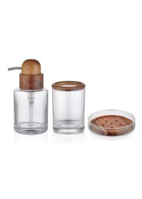 THE MİA WOODY BANYO SETİ 3 PARÇA