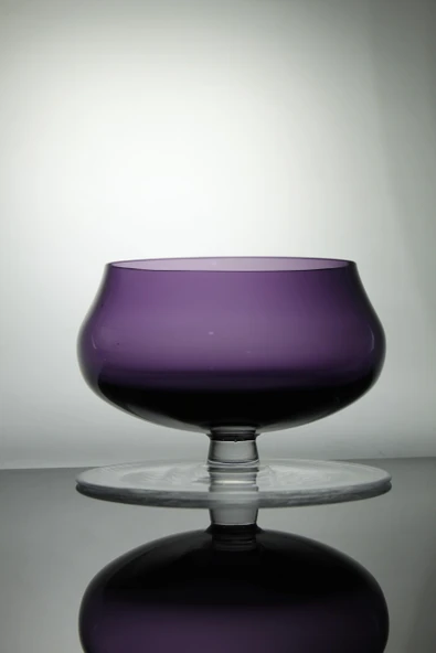 Paşabahçe El İmalatı Kristal Ayaklı Mor Mini Kase 1 Adet 11791
