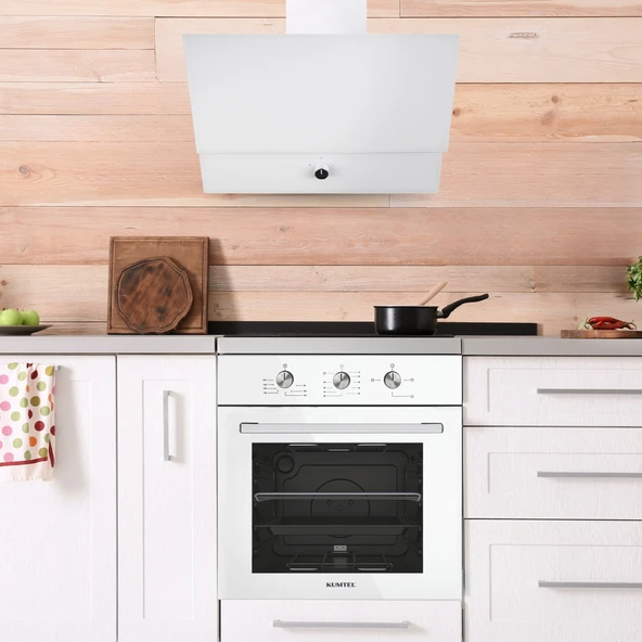 KUMTEL Dizayn Beyaz Cam Ankastre Set - 6