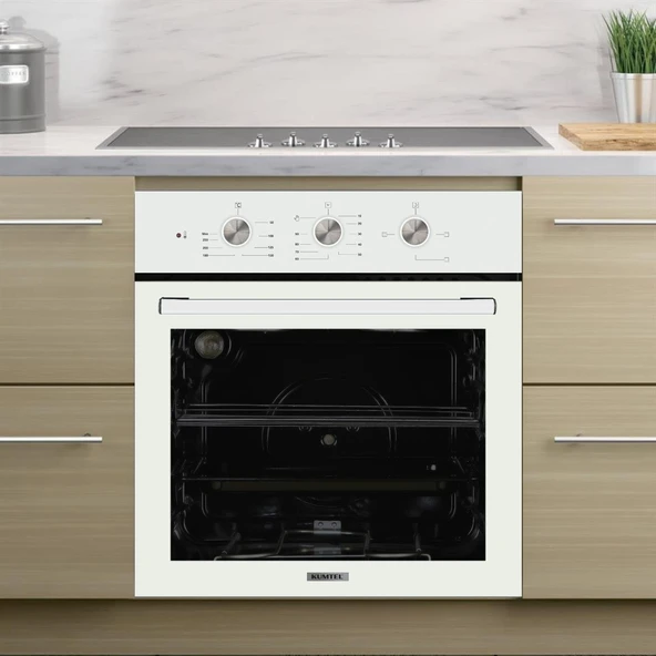 KUMTEL Beyaz Cam Ankastre Fırın - Resim 2