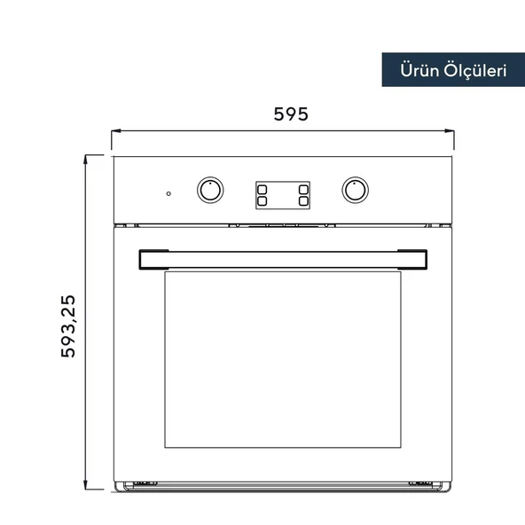 KUMTEL Beyaz Cam Ankastre Fırın - Resim 3