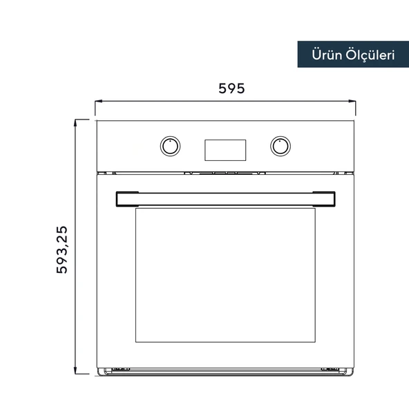 KUMTEL Digital Siyah Ankastre Fırın 8 Prog. B66 - SF2 (DDT) - 2