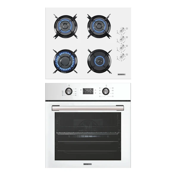 Kumtel Beyaz 2 li Set  Fırın-Ocak