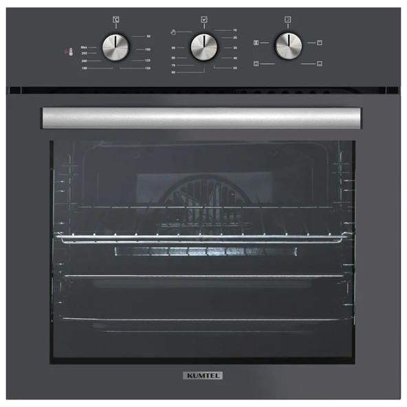 KUMTEL Turbo Fanlı Antrasit (Gri ) Ankastre Fırın B66 - SF2 ( 4 pro 3 düğ )