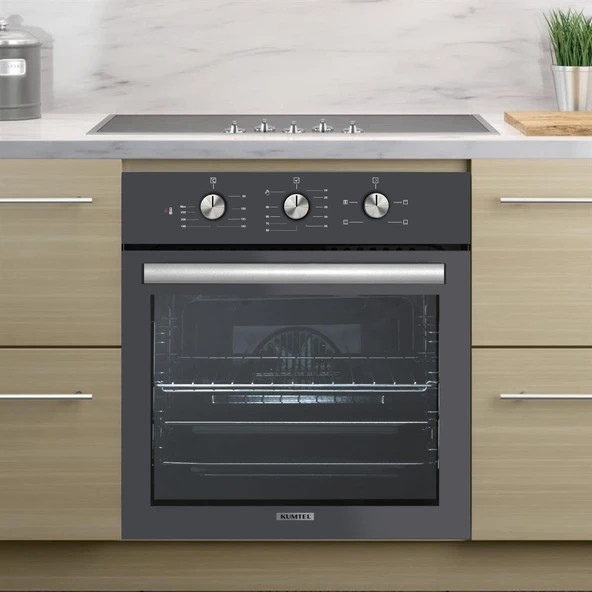 KUMTEL Turbo Fanlı Antrasit (Gri ) Ankastre Fırın B66 - SF2 ( 4 pro 3 düğ ) - 2