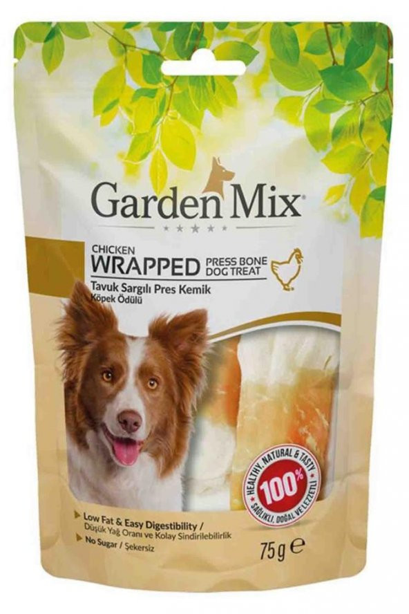 Garden Mix 75 gr Tavuk Sargılı Kemik Köpek Ödülü Maması