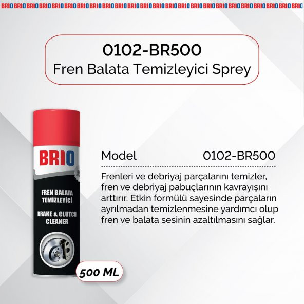 Brio Fren Balata Temizleyici Genel Temizleyici Sprey 500 Ml 2'li - 3