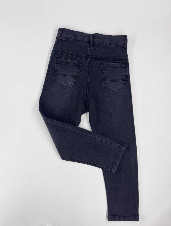 Erkek Çocuk Düz Kemerli Füme Kot Pantolon (Bir beden büyük almanız tavsiye edilir.) - 3