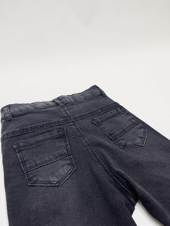 Erkek Çocuk Düz Kemerli Füme Kot Pantolon (Bir beden büyük almanız tavsiye edilir.) - 4