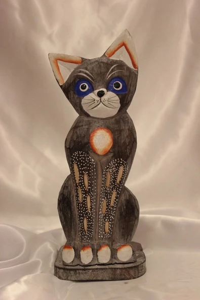 Peçetelik Kağıt Havluluk Kedi Figürlü Açık Gri - Resim 5