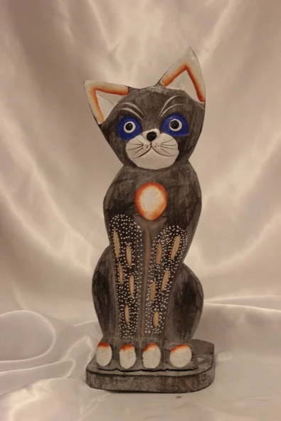 Peçetelik Kağıt Havluluk Kedi Figürlü Açık Gri - Resim 4