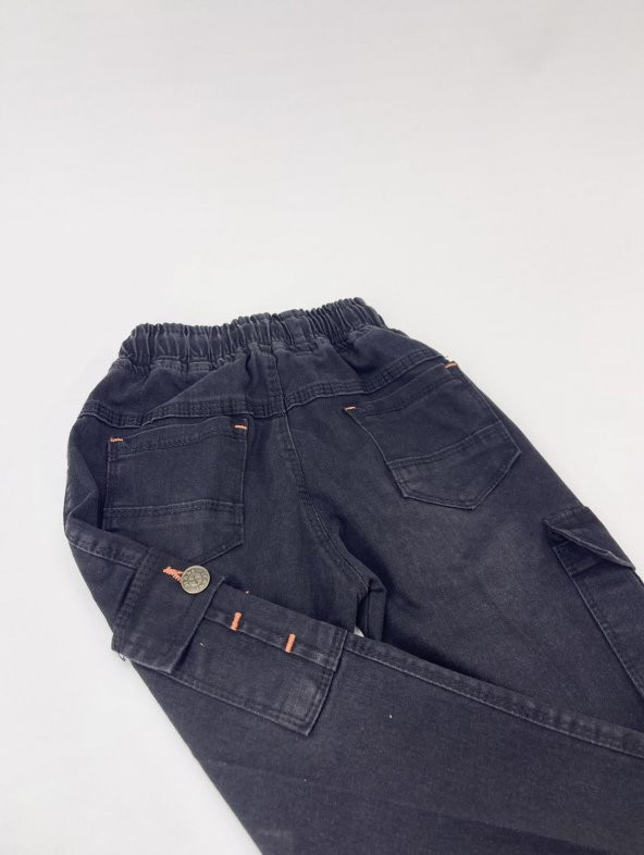 Erkek Çocuk Cep Fosforlu Füme  Kot Pantolon (Bir beden büyük almanız tavsiye edilir.) - 2