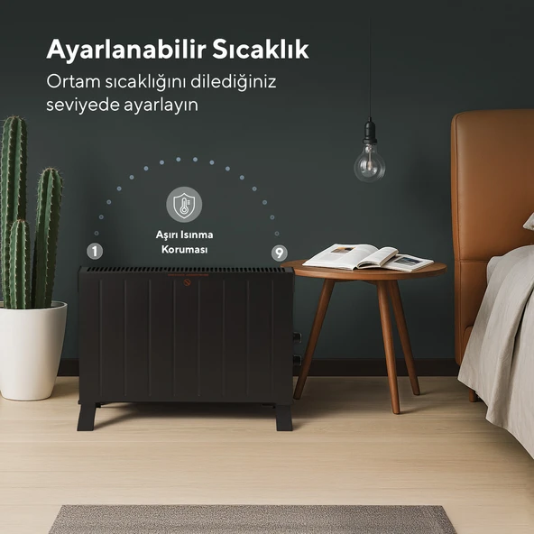 Kumtel Siyah Konvektör Isıtıcı 2500W HC-2947 - 4