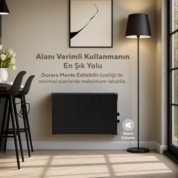 Kumtel Siyah Konvektör Isıtıcı 2500W HC-2947 - 3