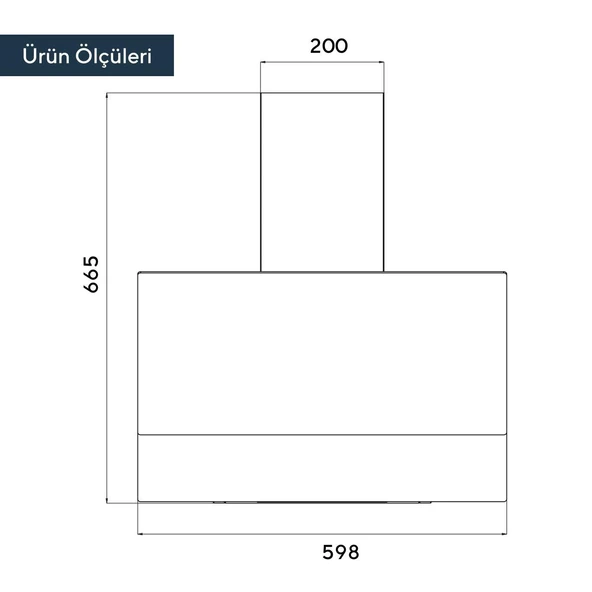 KUMTEL Antrasit (Gri)  Dokunmatik Cam Davlumbaz DA6-835 - 3