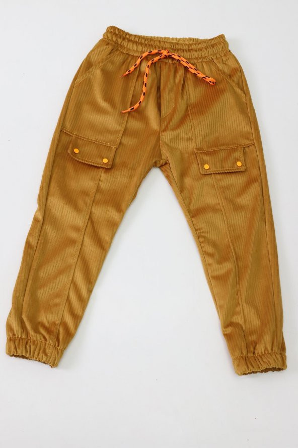 Erkek Çocuk Yapıştırma Cepli Kadife Pantolon - 6