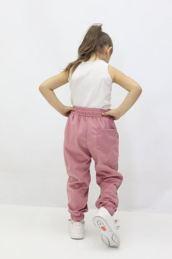 Kız Çocuk Barbie Nakışlı Kadife Pantolon - 7