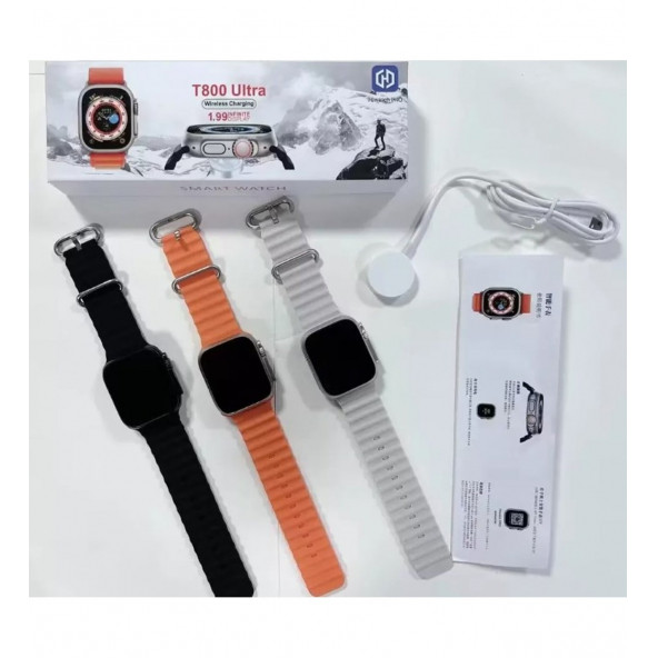 T800 Ultra 49 Mm Yeni Seri 8 Smartwatch Akıllı Saat 2 Inç Kablosuz Şarj Bluetooth Aramalar - Resim 3