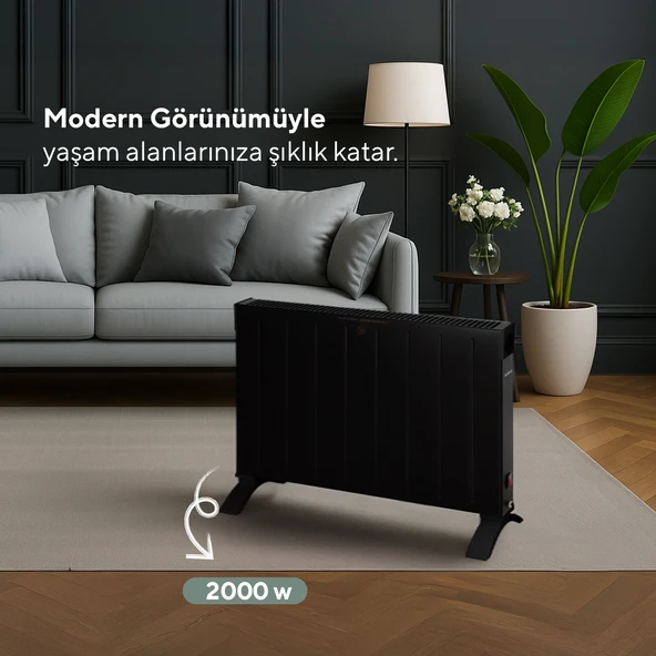 Kumtel Siyah Konvektör Isıtıcı 2000W HC-2930 - 2