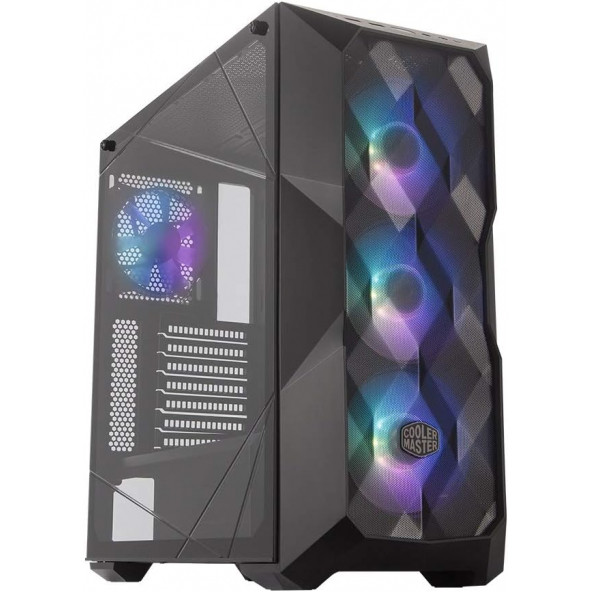 Cooler Master MasterBox TD500 Siyah ARGB 4x120mm Fanlı Tempered Glass, Kristal Mesh Ön panelli MidTower Kasa - 1