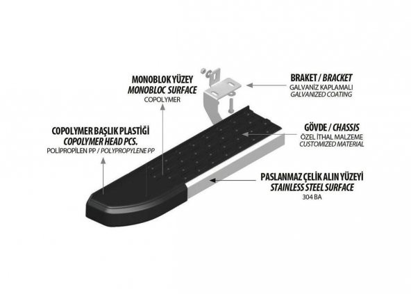 AMAROK YAN BASAMAK OMSA 2010 2011 2012 2013 2014 2015 2016 2017 2018 2019 2020 2021 - Resim 4