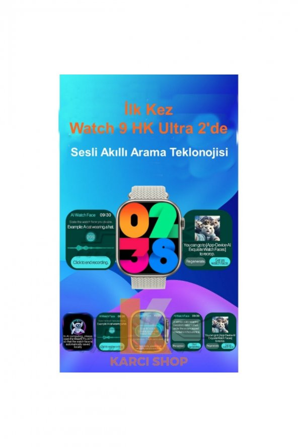 Wacht 8 Ultra 2 Oppo A52 Uyumlu Akıllı Saat 49mm Bt Çağrı Destekli - 4