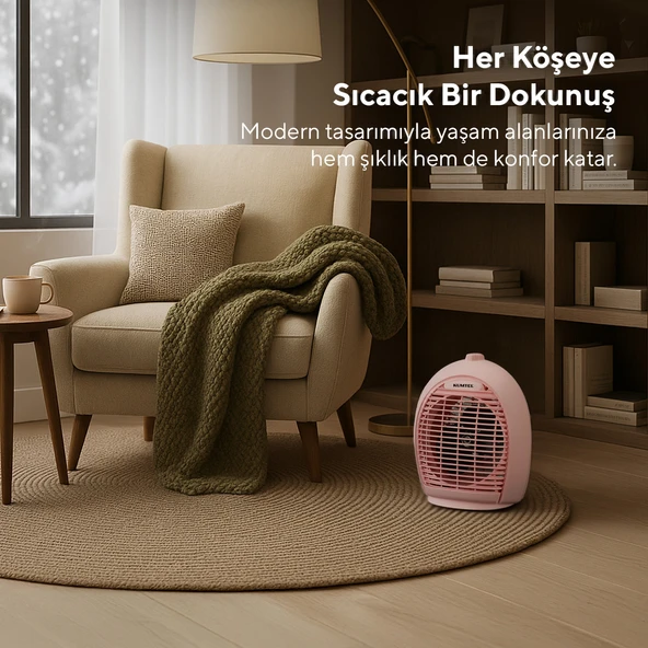 KUMTEL Fanlı Isıtıcı 2000 W LX-6331 Pembe - 6