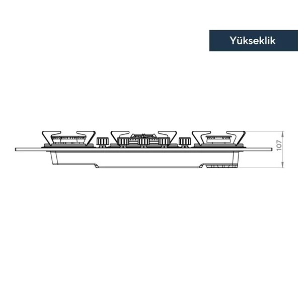 Kumtel Beyaz Cam Ankastre Ocak 5 li WOK Gözlü - 3