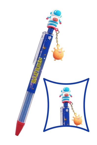 Uzay Temalı Versatil Kalem 1 Adet Astronot Uzaylı Ufo Figürlü 0,7 Uçlu Kalem Hediye Kalem Sevimli Kalem