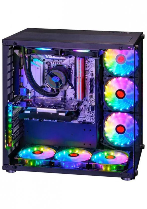 ColdPower ATX 7  ARGB Sessiz Fan Temper Cam Gaming RGB Kontrolcüsü ve Uzaktan Kumanda Kasa - 2