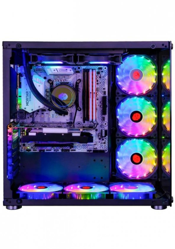 ColdPower ATX 7  ARGB Sessiz Fan Temper Cam Gaming RGB Kontrolcüsü ve Uzaktan Kumanda Kasa - 4