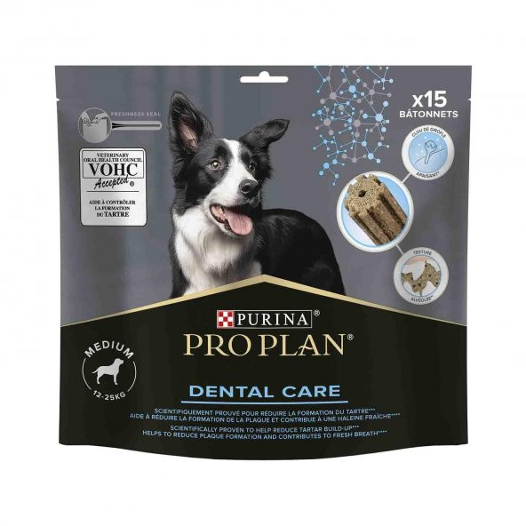 Proplan Medium Breed Dental Care Orta Ve Büyük Irk Köpekler İçin Diş Sağlığı Ödülü 15 Parça 345gr