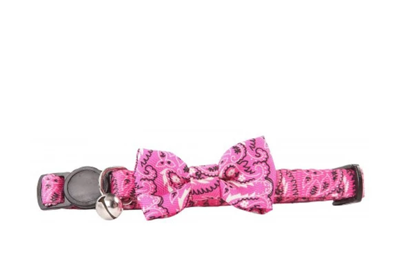 Pawise 28020 Papyonlu Kedi Tasması Pembe 30 cm