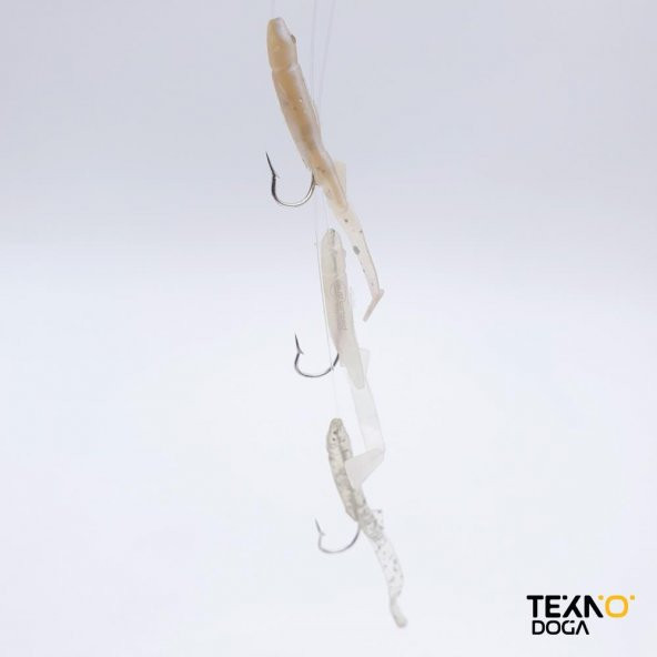 TAMSET 5cm Raglu Bait Worm Çapari 3 Köstekli - 4