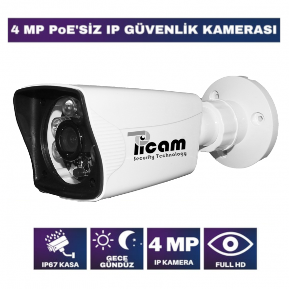 Picam 4 MP IP Bullet Kamera Ip Kamera 3.6mm 5MP Sony Lens POESİZ