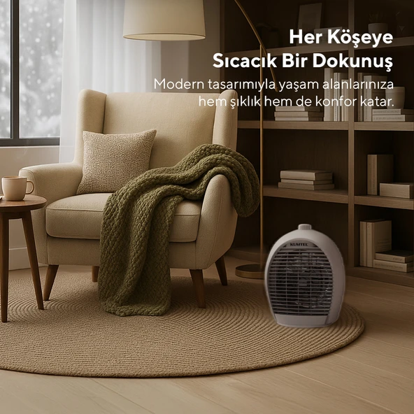 KUMTEL Fanlı Isıtıcı 2000 W LX-6331 Gri - 6