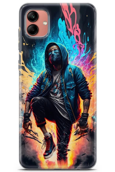 Samsung Galaxy A04 Uyumlu Kılıf Milano 08 Wallcraft Baskılı Kılıf Karışık Çok Renkli
