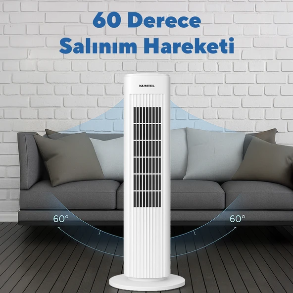 Kumtel KTF-258W Kule Tipi Vantilatör Beyaz - 4