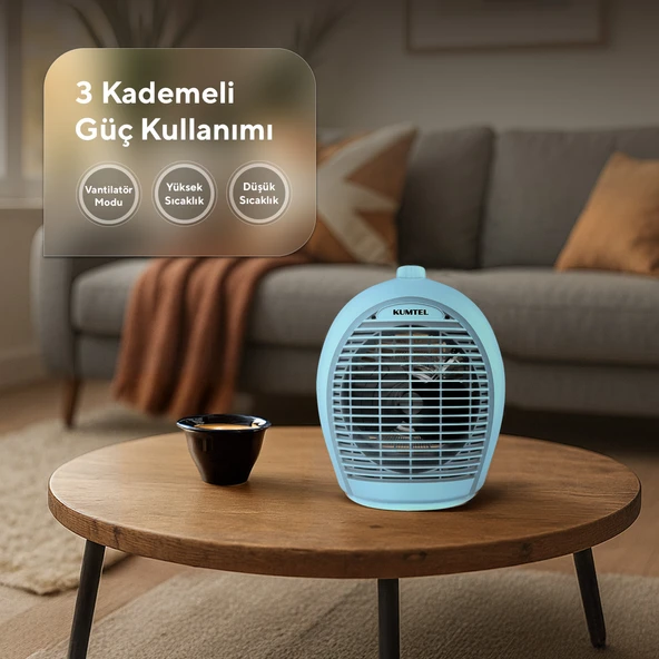 KUMTEL Mavi Fanlı Isıtıcı 2000 W LX-6331 - 4
