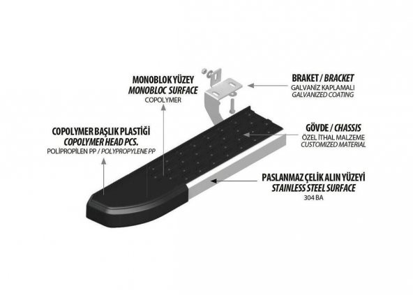 FREELANDER YAN BASAMAK OMSA 1997 1998 1999 2000 2001 2002 2003 2004 2005 2006 2007 - Resim 5