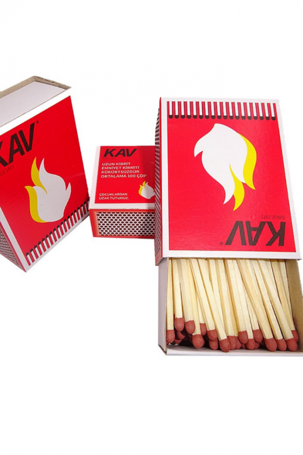 KAV Kükürtsüz Kibrit Ortalama 100'lü Çöp 3 Paket - 2