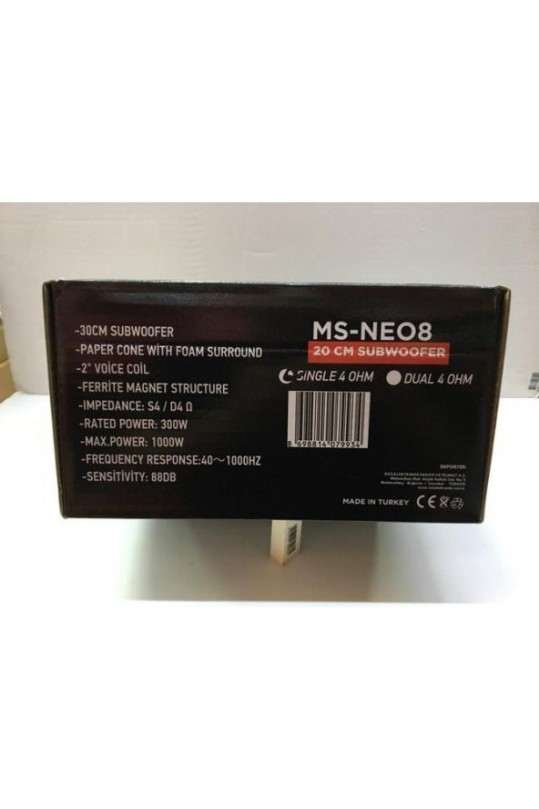 Ms-neo8 20 Cm Subwoofer Bas 1000 Watt Maximum Power - 2