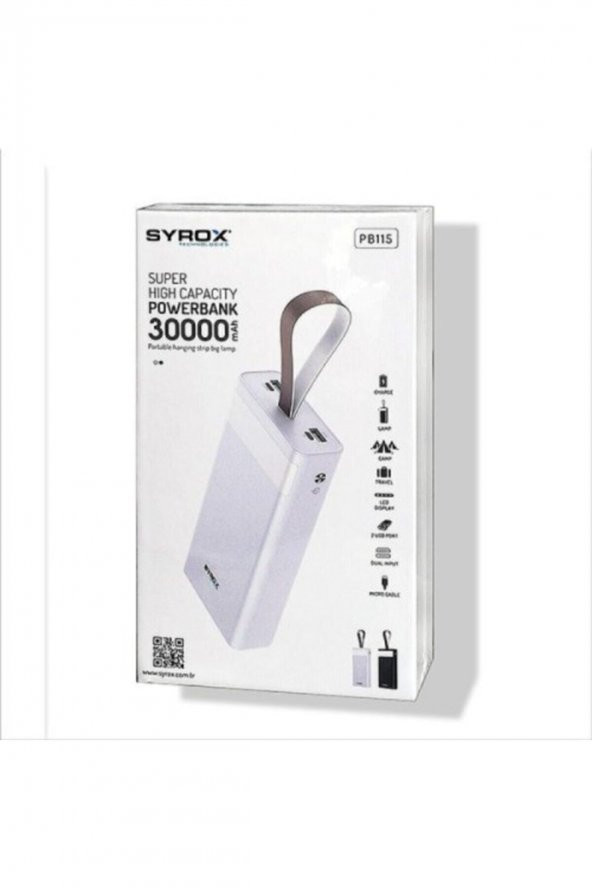 Syrox Led Işıklı Powerbank 30.000 mah