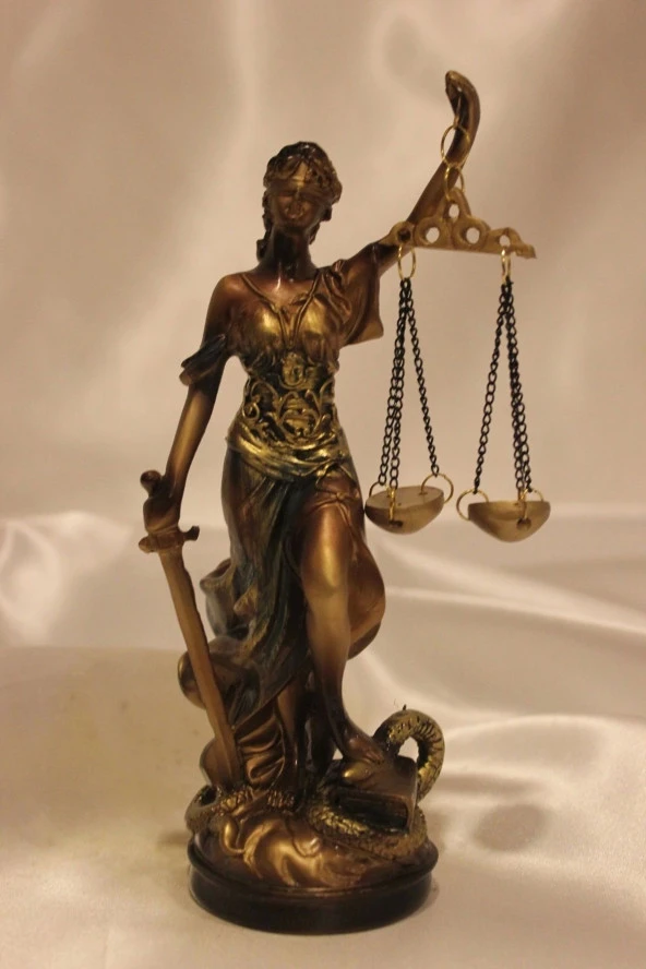 Avukat Adalet Kadın Heykeli Themis Terazi Dekoratif Hakim M